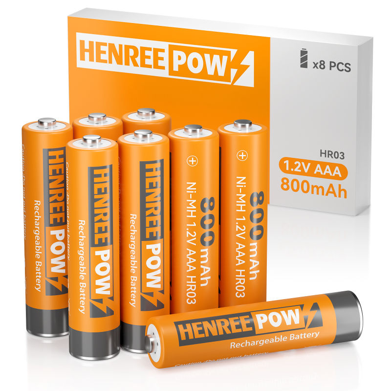 HENREEPOW AAA 800MAH 1.2V उच्च क्षमता NI-MH रिचार्जेबल बैटरी