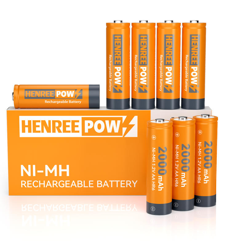 हेनरीपो एए 2000MAH 1.2V उच्च क्षमता NI-MH रिचार्जेबल बैटरी