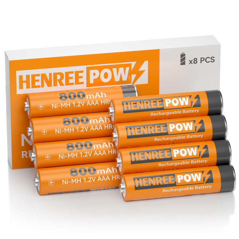 HENREEPOW AAA 800MAH 1.2V उच्च क्षमता NI-MH रिचार्जेबल बैटरी